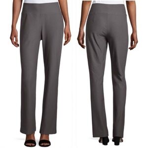Eileen Fisher Washable Stretch Crepe MidRise Gray Knit Pull On Straight Pant XXS